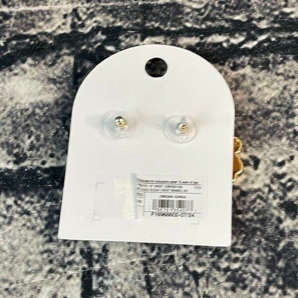 Make It Merry Santa Glitter Enamel Pierced  Earrings Winter Holiday Christmas - Picture 5 of 5